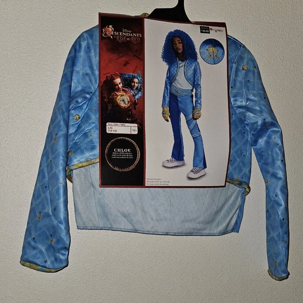 NWT Chloe Descendants 3 Halloween Costume Disney Large 10-12 Jacket Pants Gloves